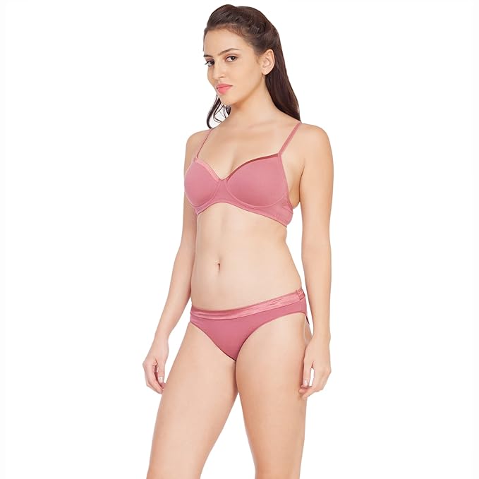 SOIE Comfortable Lingerie Set – Padded Non-Wired Bra & Low Rise Panty in Cotton Spandex